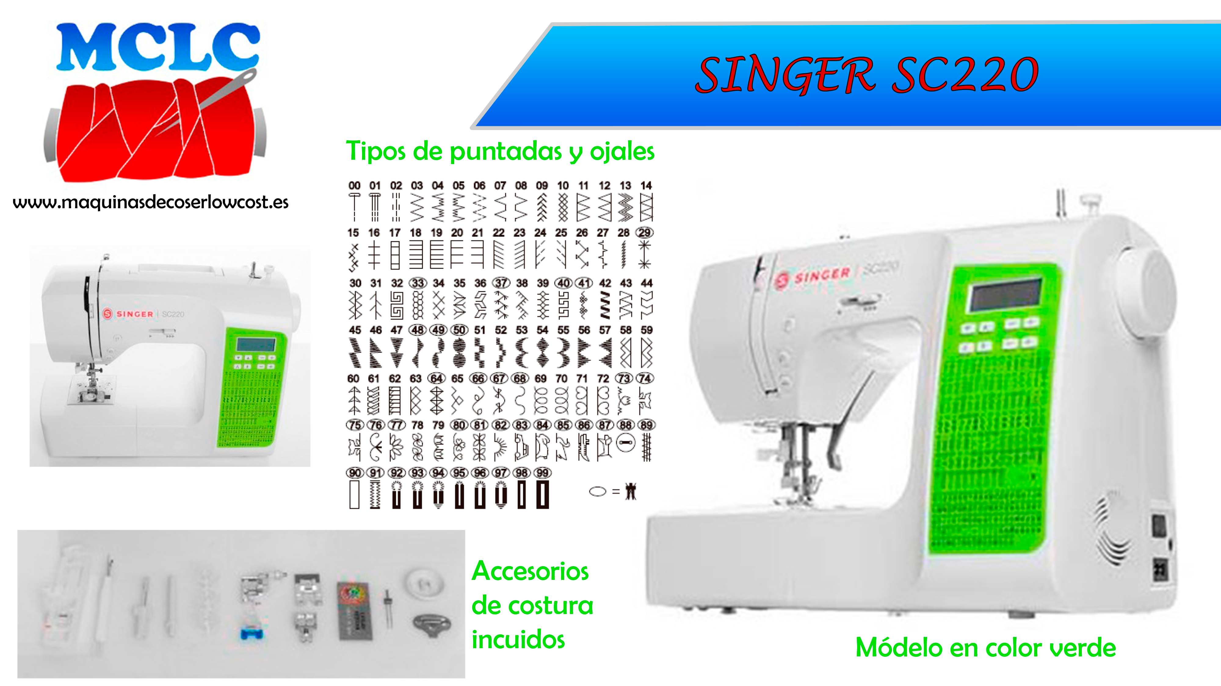 collar colgar regular maquina de coser singer sc220